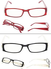 img 2 attached to 👓 Stylish 4-Pack Marble Pattern Reading Glasses for Women - Trendy Arms Readers!