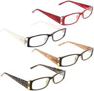 👓 stylish 4-pack marble pattern reading glasses for women - trendy arms readers! logo