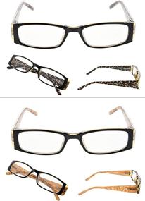 img 3 attached to 👓 Stylish 4-Pack Marble Pattern Reading Glasses for Women - Trendy Arms Readers!