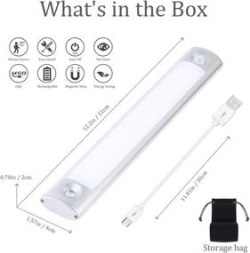 img 3 attached to 🔆 Enhance Your Kitchen Lighting with POLARPRA Under Counter Motion Sensor LED Closet Lights: Rechargeable, Wireless, Stick-on Magnetic White Light Bar with 3 Working Modes