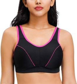 img 4 attached to 🏋️ Deyllo Women's Workout Sports Bra: High Impact Support, No Bounce, Wirefree - Plus Size Fit