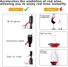 img 2 attached to 🍷 YASUNG Electric Wine Aerator Pourer, Portable One-Touch Electric Wine Dispenser Pump for Red and White Wine - Multi-Smart Automatic Oxidizer and Dispenser (Black)