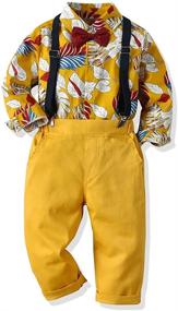img 4 attached to Joycebaby Toddler Clothes Hawaiian Suspenders Boys' Clothing in Clothing Sets