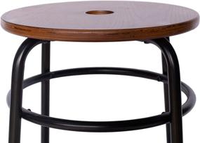 img 2 attached to 🪑 Ravenna Home Caleb Round Barstool Set of 2 – 24&#34;H, Black, Metal Legs – by Amazon Brand