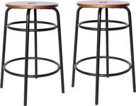 🪑 ravenna home caleb round barstool set of 2 – 24&#34;h, black, metal legs – by amazon brand logo