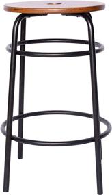 img 3 attached to 🪑 Ravenna Home Caleb Round Barstool Set of 2 – 24&#34;H, Black, Metal Legs – by Amazon Brand