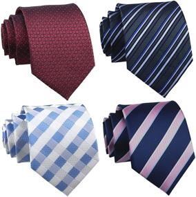 img 4 attached to Secdtie Silver Jacquard Formal Necktie Men's Accessories for Ties, Cummerbunds & Pocket Squares