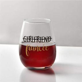 img 1 attached to Customizable Couple Wine Glasses - Set of 2 Stemless Fiancee Wine Glasses 15Oz - Ideal Engagement Gifts for Fiancee, Fiance, or Her