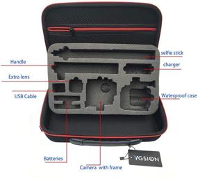 img 1 attached to 📷 VGSION Camera Accessory Hard Shell Carrying Case for Insta360 One R - L Size, Shoulder Belt Included