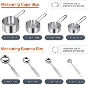 img 1 attached to 👩 Professional Tribal Cooking Metal Measuring Cups and Spoons Set - 8 Pieces - Stainless Steel - Perfect for Baking and Cooking - Measure Dry and Liquid Ingredients