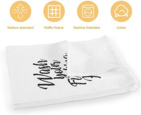 img 2 attached to 🧽 Miracu Funny Hand Towels for Bathroom: Decorative Set of 2 White Towels - Wash Your F Hands with Style! Cute Hand Towels Bathroom Decor, Dish Towels Kitchen Decor. Perfect Housewarming Gift for New Home!