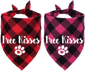 img 4 attached to STMK Valentines Bandana Triangle Supplies Dogs
