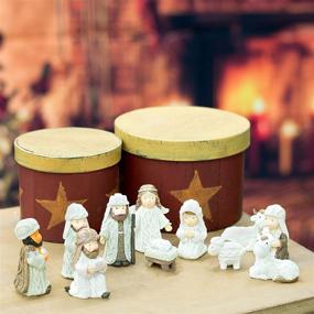 img 2 attached to Cable Knit Textured Holy Family, 3 Kings, and Angel 🎅 Resin Christmas Nativity Figurine Set of 11 by Transpac Imports, Inc.