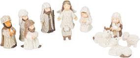 img 3 attached to Cable Knit Textured Holy Family, 3 Kings, and Angel 🎅 Resin Christmas Nativity Figurine Set of 11 by Transpac Imports, Inc.