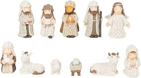 img 1 attached to Cable Knit Textured Holy Family, 3 Kings, and Angel 🎅 Resin Christmas Nativity Figurine Set of 11 by Transpac Imports, Inc.