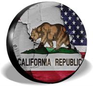 foruidea american california flag bear tire cover waterproof dust-proof uv sun wheel cover - perfect fit for jeep, trailer, rv, suv and more - 14 inch logo