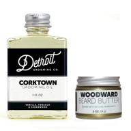 🧔 detroit grooming co. beard oil-butter combo - corktown oil (1oz) and woodward butter (0.5oz) - daily natural beard conditioning, growth promotion, itch relief - beard balm for styling and healing logo