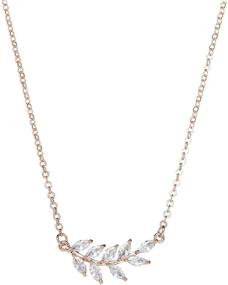 img 4 attached to 💍 SWEETV Simple Wedding Back Necklace: Elegant Bridal Backdrop Necklace for Brides & Bridesmaids - Crystal Leaf Chain Pendant for Women & Girls