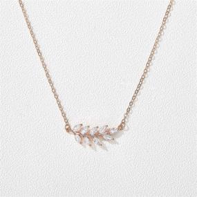 img 2 attached to 💍 SWEETV Simple Wedding Back Necklace: Elegant Bridal Backdrop Necklace for Brides & Bridesmaids - Crystal Leaf Chain Pendant for Women & Girls