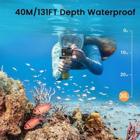 img 1 attached to 📸 Okeyeye OK600 4K Action Camera Touchscreen 131ft Waterproof Camera Underwater Webcam WiFi Sports Camera with Remote Control | Ultra HD Video & 24MP Photos