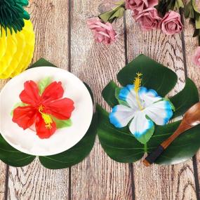 img 1 attached to 🍍 Hawaiian Luau Theme Party Decoration Set: 143-Piece Tropical Ensemble with Pineapple, Palm Leaves, Hibiscus, and Aloha Banner!
