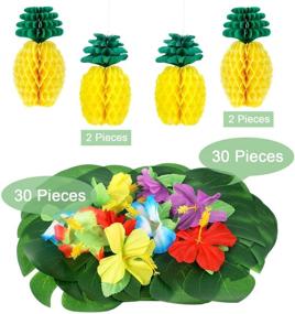 img 2 attached to 🍍 Hawaiian Luau Theme Party Decoration Set: 143-Piece Tropical Ensemble with Pineapple, Palm Leaves, Hibiscus, and Aloha Banner!