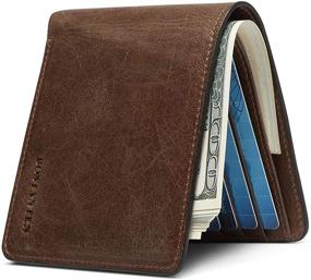 img 3 attached to BOSTANTEN Genuine Leather Wallets Blocking Men's Accessories
