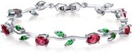🌸 bisaer white gold plated flower vine bracelet with aaa cubic zirconia stones - perfect gift for moms, girls, and girlfriends! logo