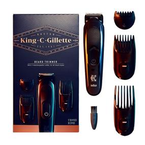 img 4 attached to 🧔 Get a Perfectly Groomed Beard with the King C. Gillette Cordless Beard Trimmer Kit - Ideal for Men, Includes Trimmer, Interchangeable Combs, Charger, and Travel Bag!