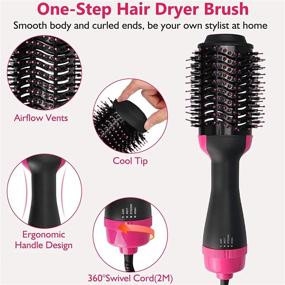 img 2 attached to 💇 Transform Your Hair with the HIPPIH Hair Dryer Brush: All-in-One Styler, Dryer, and Straightener for Women