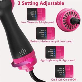 img 1 attached to 💇 Transform Your Hair with the HIPPIH Hair Dryer Brush: All-in-One Styler, Dryer, and Straightener for Women