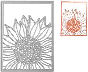 img 4 attached to 🌻 Metal Sunflower Frame Cutting Dies: Create Stunning Card Designs with Summer Autumn Flower Rectangle Background Die Cuts for Scrapbooking & DIY Crafts