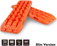 stegodon slim recovery traction tracks (set of 2) - sand, snow, mud off-road tire ladder for 4wd vehicles - orange logo