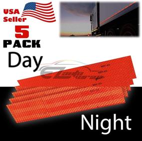 img 3 attached to 🚧 EZAUTOWRAP DOT-C2 Conspicuity Reflective Tape Red 1 Foot Safety Warning Trailer RV - 5 Strips for Enhanced Visibility (5 Feet)