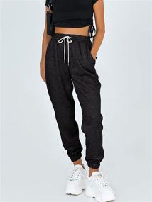 img 3 attached to 👖 AUTOMET Women's High-Waisted Sporty Joggers Pants with Pockets - Winter Cinch Bottom Sweatpants