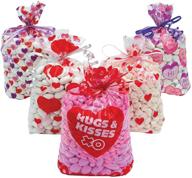 💌 60-piece fun express valentine cello bag assortment: perfect valentine's day party supplies and classroom party essentials, cellophane bags included! logo