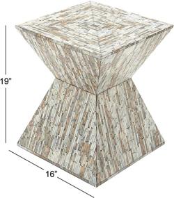 img 2 attached to 🪑 Deco 79 Wooden Inlay Accent Table, 16x19 inches