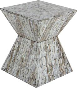 img 1 attached to 🪑 Deco 79 Wooden Inlay Accent Table, 16x19 inches