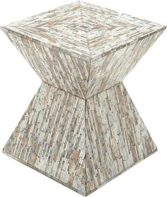 img 4 attached to 🪑 Deco 79 Wooden Inlay Accent Table, 16x19 inches