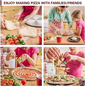 img 1 attached to 🍕Набор сковород для пиццы TeamFar: круглые сковороды диаметром 12 дюймов из нержавеющей стали для дома, ресторана и вечеринок - набор из 4 штук | Прочные, можно мыть в посудомоечной машине, легко чистятся | Здоровая форма для духовки.