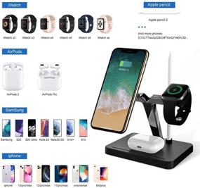 img 3 attached to 🔌 4-in-1 Fast Wireless Charging Stand for iPhone 13/13 Pro/13 Pro Max/12 Pro/12 Mini/Samsung, Wireless Dock Station for iWatch SE/6/5/4, AirPods 2/Pro, Apple Pencil