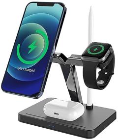 img 4 attached to 🔌 4-in-1 Fast Wireless Charging Stand for iPhone 13/13 Pro/13 Pro Max/12 Pro/12 Mini/Samsung, Wireless Dock Station for iWatch SE/6/5/4, AirPods 2/Pro, Apple Pencil