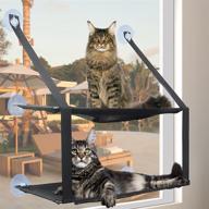 🐱 kizmetkare cat window perch: double hammock seat for large cats - space saving & secure window mounted bed with 6 suction cups logo