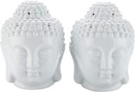 comsaf white ceramic buddha head essential oil burner - aromatherapy wax melt burners, oil diffuser, tealight candle holders, buddha ornament for yoga, spa, home, bedroom decor - perfect gift idea logo