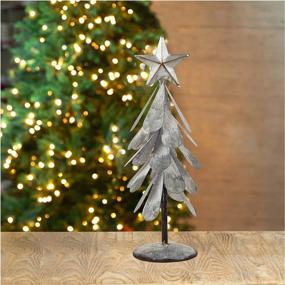 img 4 attached to Glitzhome Galvanized Christmas Ornament Display Seasonal Decor