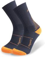 🧦 high-performance adlu cushioned athletic crew hiking socks - unisex sports socks - pack of 2 pairs logo