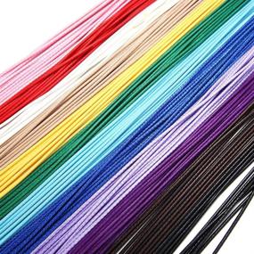 img 3 attached to 📿 Pack of 60 Waxed Necklace Cords for Jewelry Making, Necklace Rope Strings with Clasps for DIY Bracelets and Pendants, Multicolor, 18 Inches Long and 1.5mm Thick