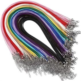 img 4 attached to 📿 Pack of 60 Waxed Necklace Cords for Jewelry Making, Necklace Rope Strings with Clasps for DIY Bracelets and Pendants, Multicolor, 18 Inches Long and 1.5mm Thick