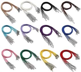 img 1 attached to 📿 Pack of 60 Waxed Necklace Cords for Jewelry Making, Necklace Rope Strings with Clasps for DIY Bracelets and Pendants, Multicolor, 18 Inches Long and 1.5mm Thick