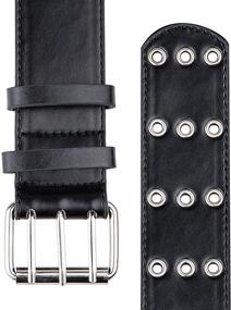 img 3 attached to Samtree Studded Grommet Square Leather Men's Accessories for Belts